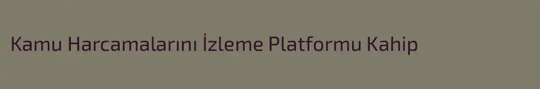 Kamu Harcamalarını İzleme Platformu Kahip